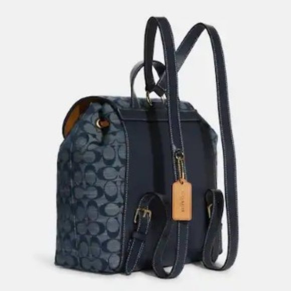 Kleo Backpack In Signature Chambray - Picture 2 of 4